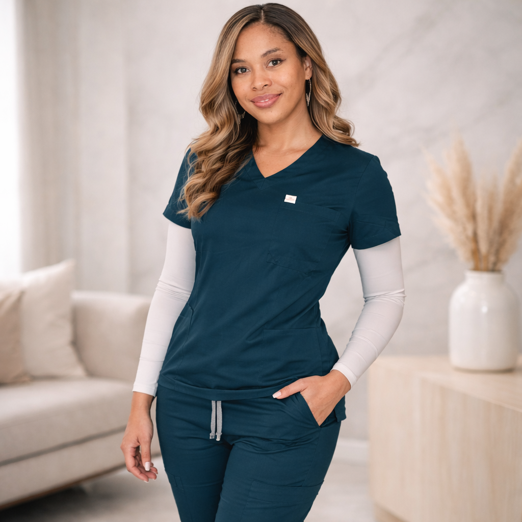 Dark Hunter Green scrubs - view 4